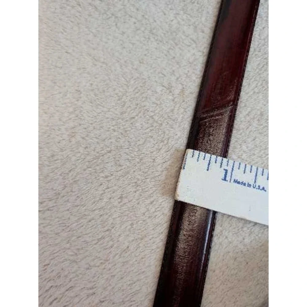 Genuine Eel Skin Belt Men's Size 40 Brown Leather Buckle Casual